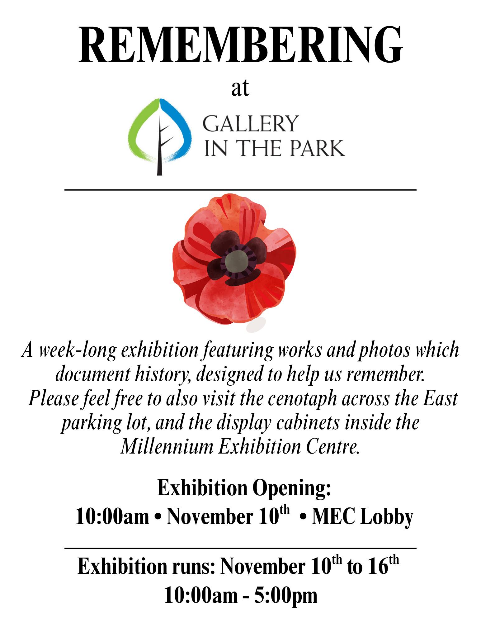 Remembering at the Gallery in the Park